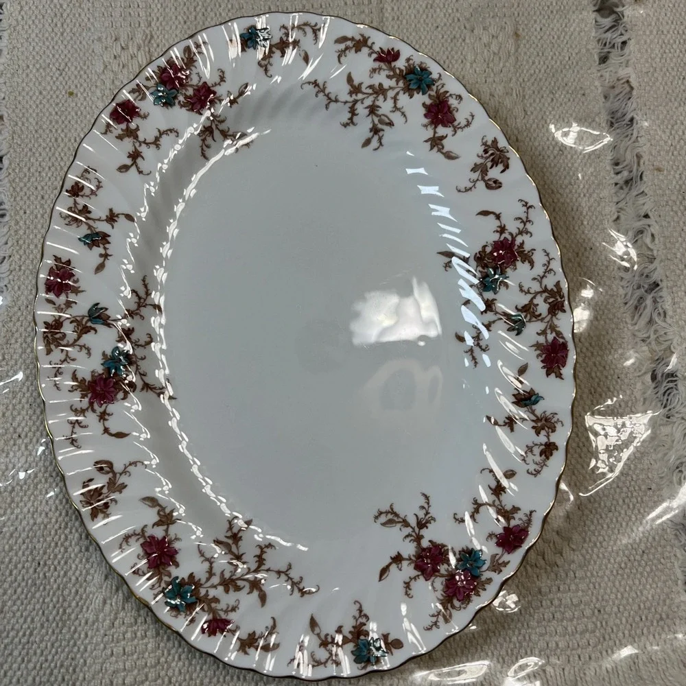 MINTON CHINA ANCESTRAL S-376 LARGE OVAL SERVING PLATTER‎ 12.5" EUC - Picture 3 of 12